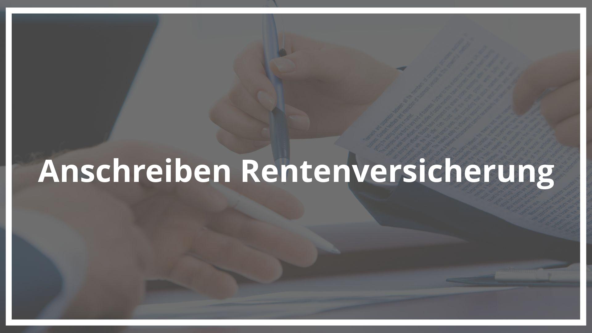 Anschreiben Rentenversicherung