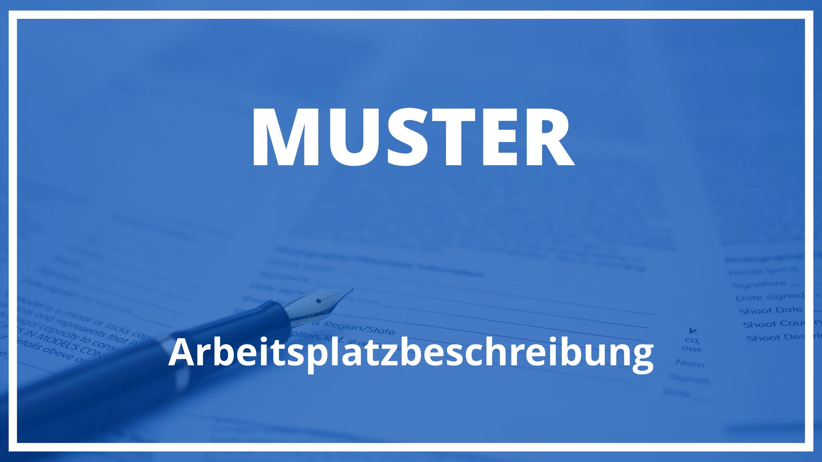 Arbeitsplatzbeschreibung Muster